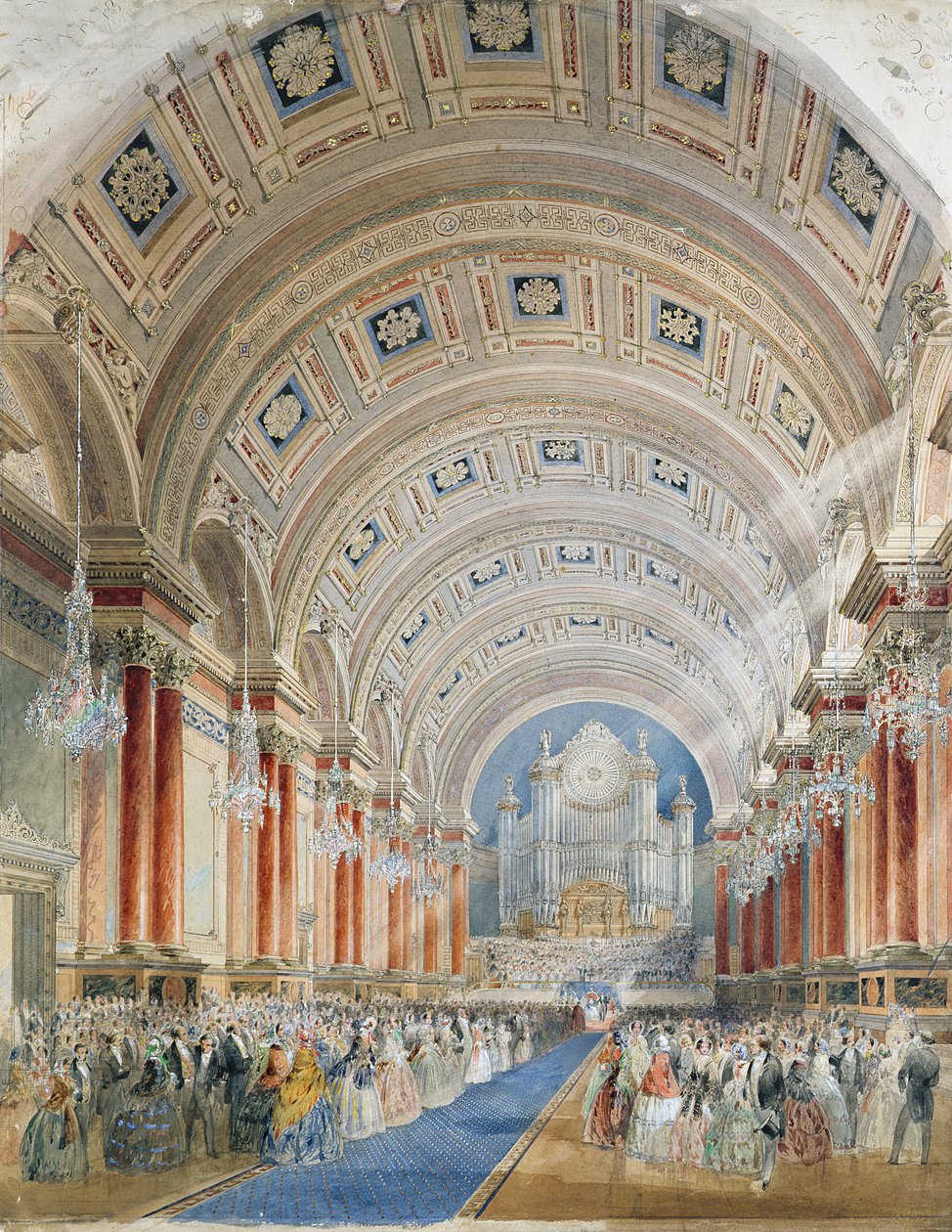 Perspective Intérieure, Hôtel de Ville de Leeds - Cuthbert Brodrick