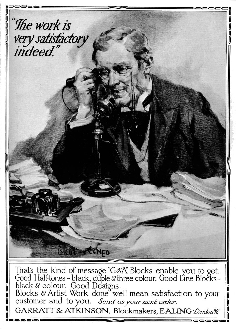 Garratt & Atkinson, fabricants de blocs - publicité, 1916 - Cyrus Cuneo