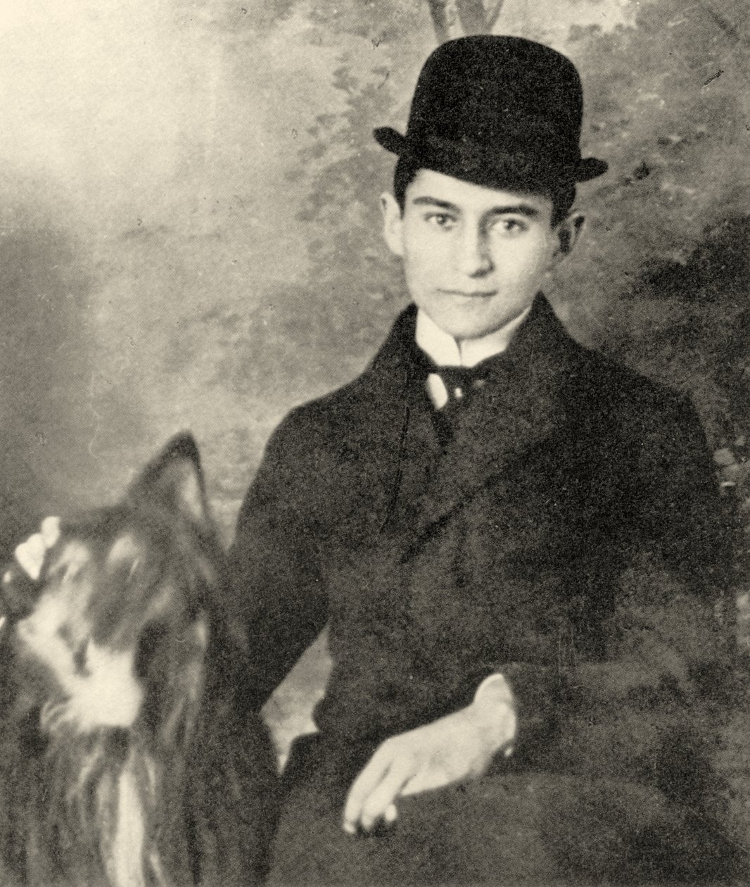 Franz Kafka avec son chien, 1910 - Czech School