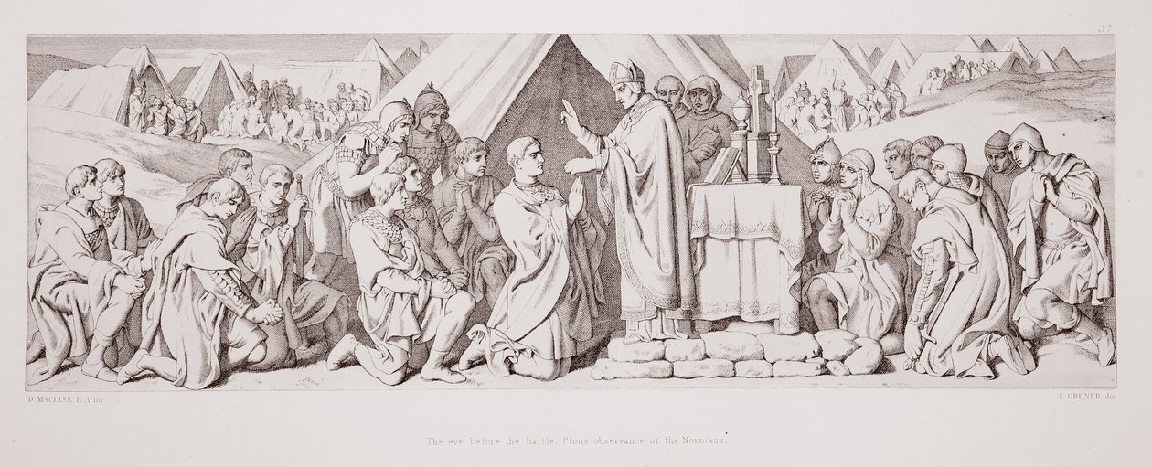 La veille de la bataille, observance pieuse des Normands, de 