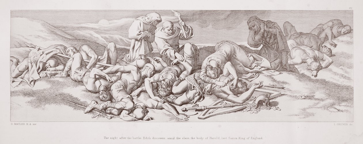 La nuit après la bataille, Edith découvre, parmi les morts, le corps d