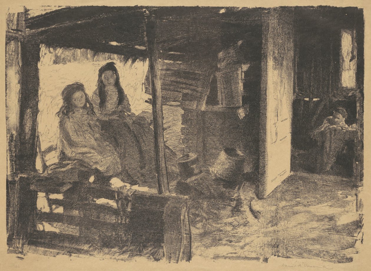 Sans Titre (2 filles dans une grange) - Daniel Albert Veresmith