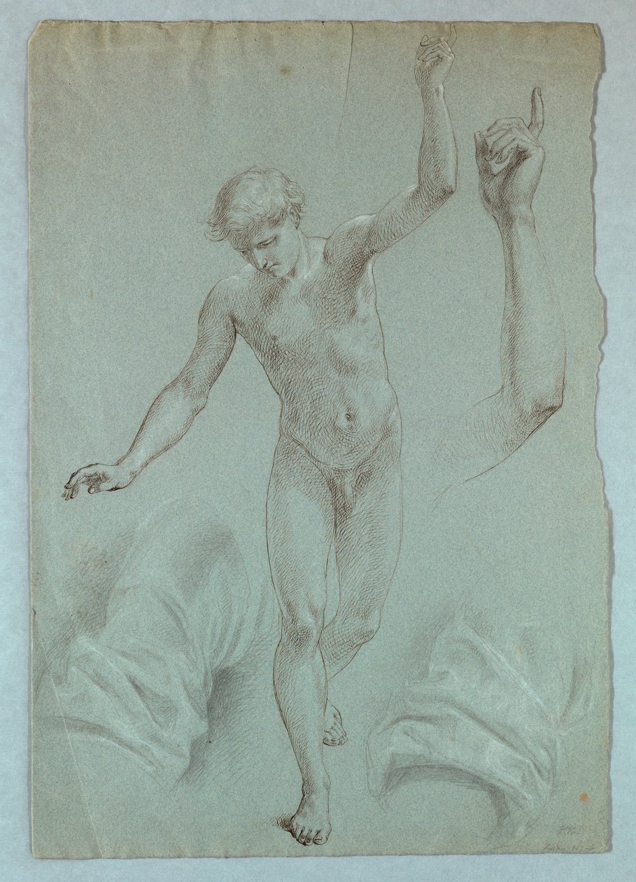 Dessin, étude pour "Le rêve de Mercy", 1857-58 - Daniel Huntington