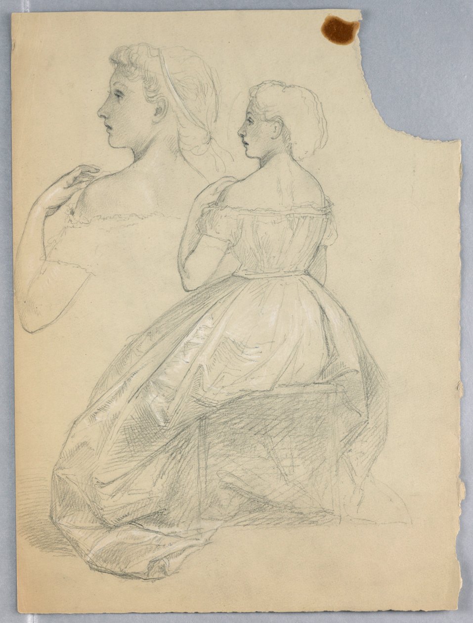 Dessin, étude pour "Titian Showing", 1872 - Daniel Huntington