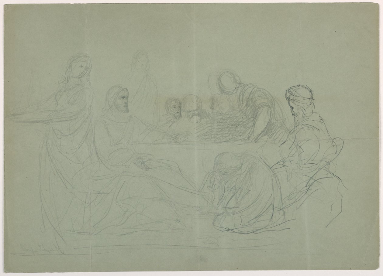 Marie lavant les pieds du Christ - Daniel Huntington