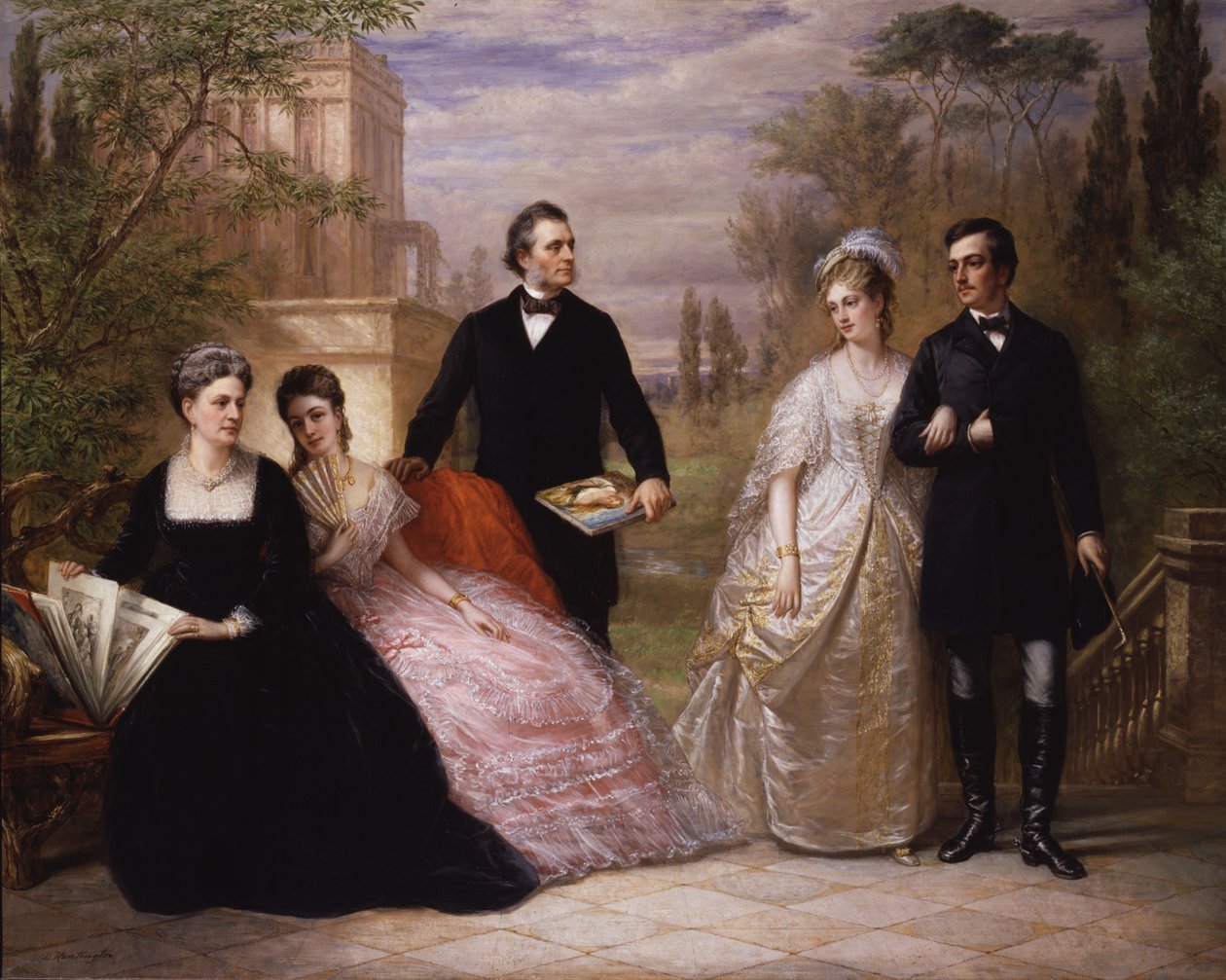 La famille Field dans un jardin, 1869 - Daniel Huntington