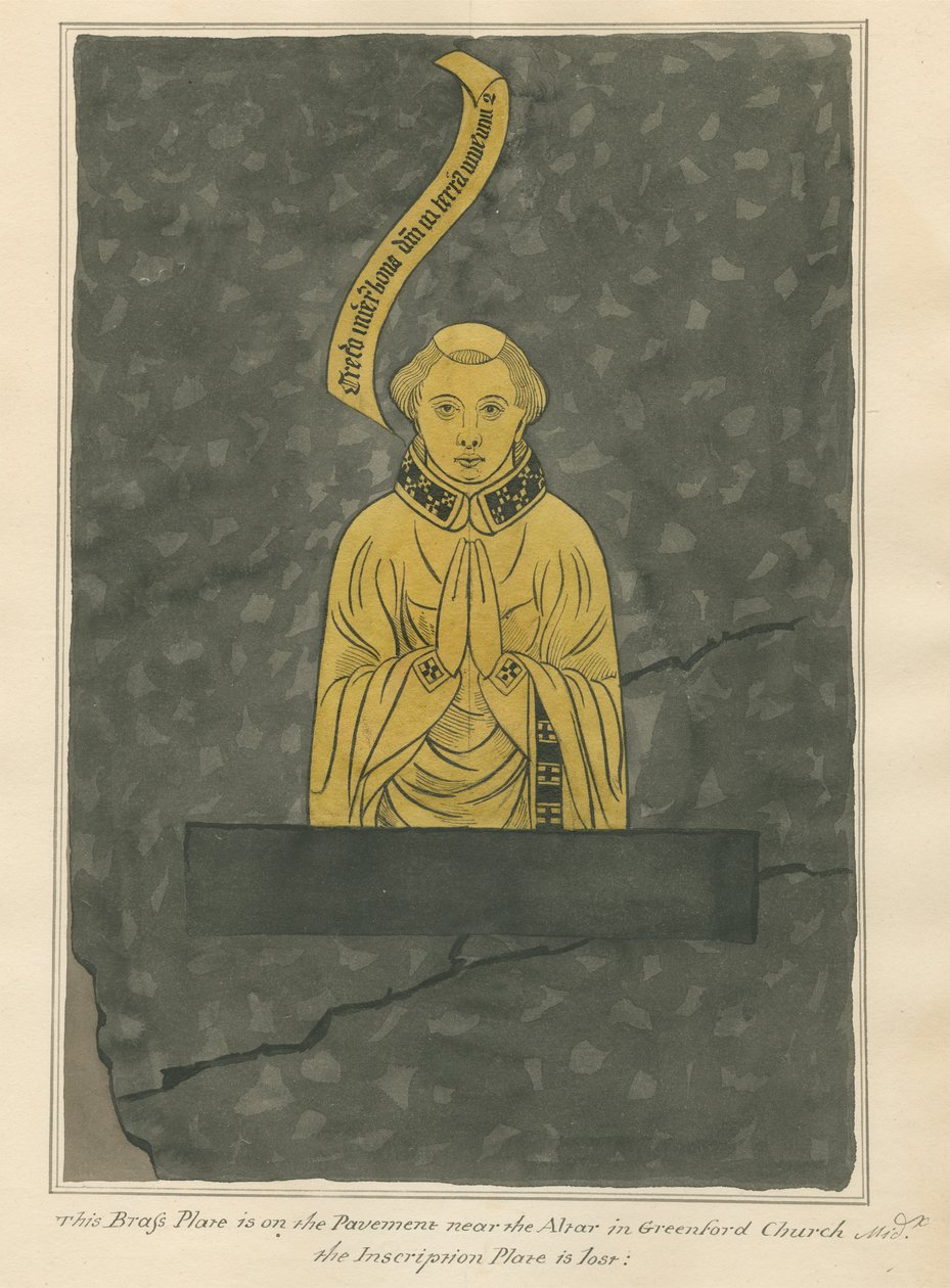 Plaque de laiton, non identifiée de l