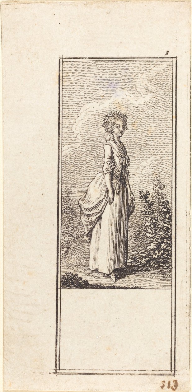 Fille avec une couronne de fleurs - Daniel Nikolaus Chodowiecki