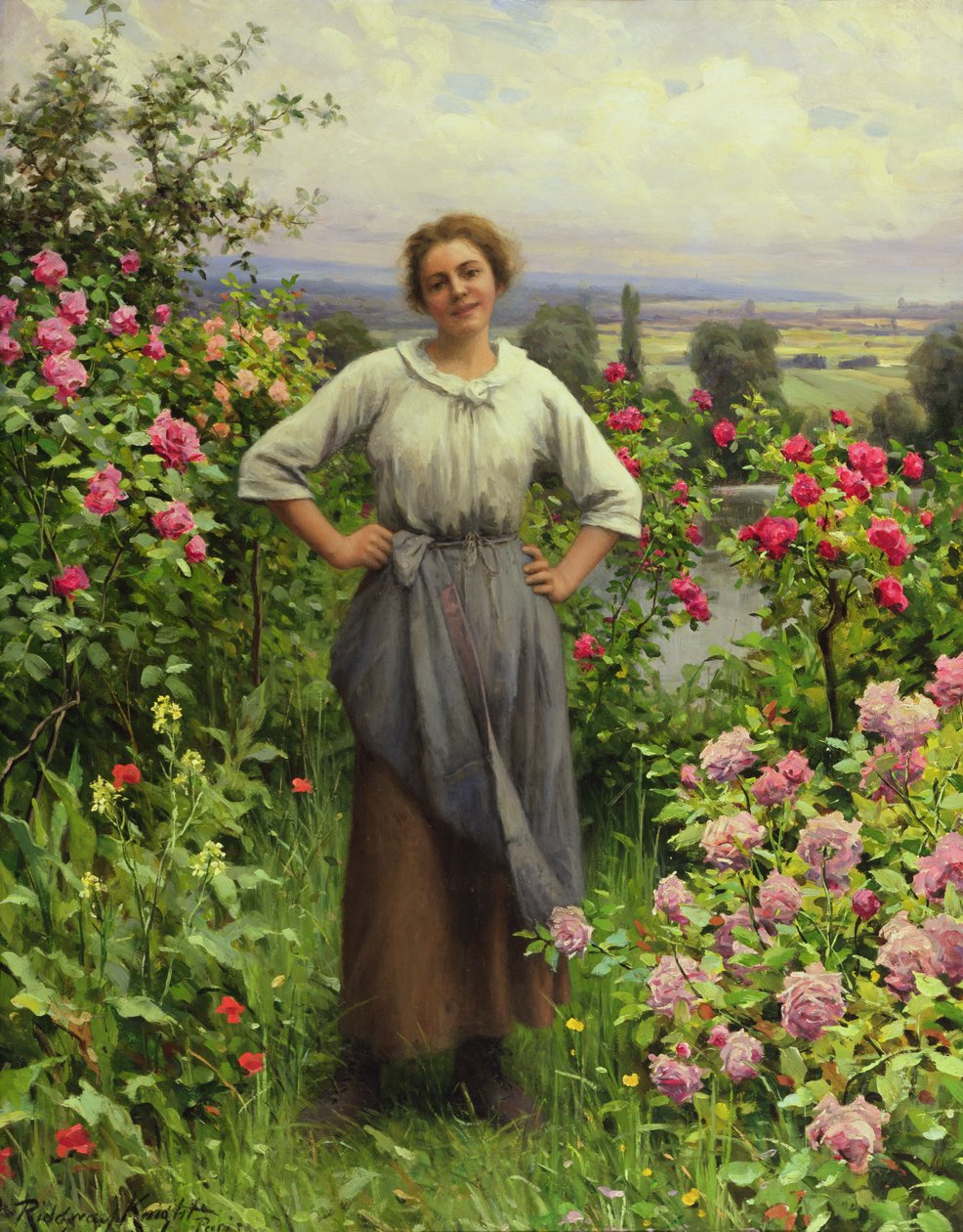 La vie est douce (huile sur carton) - Daniel Ridgway Knight