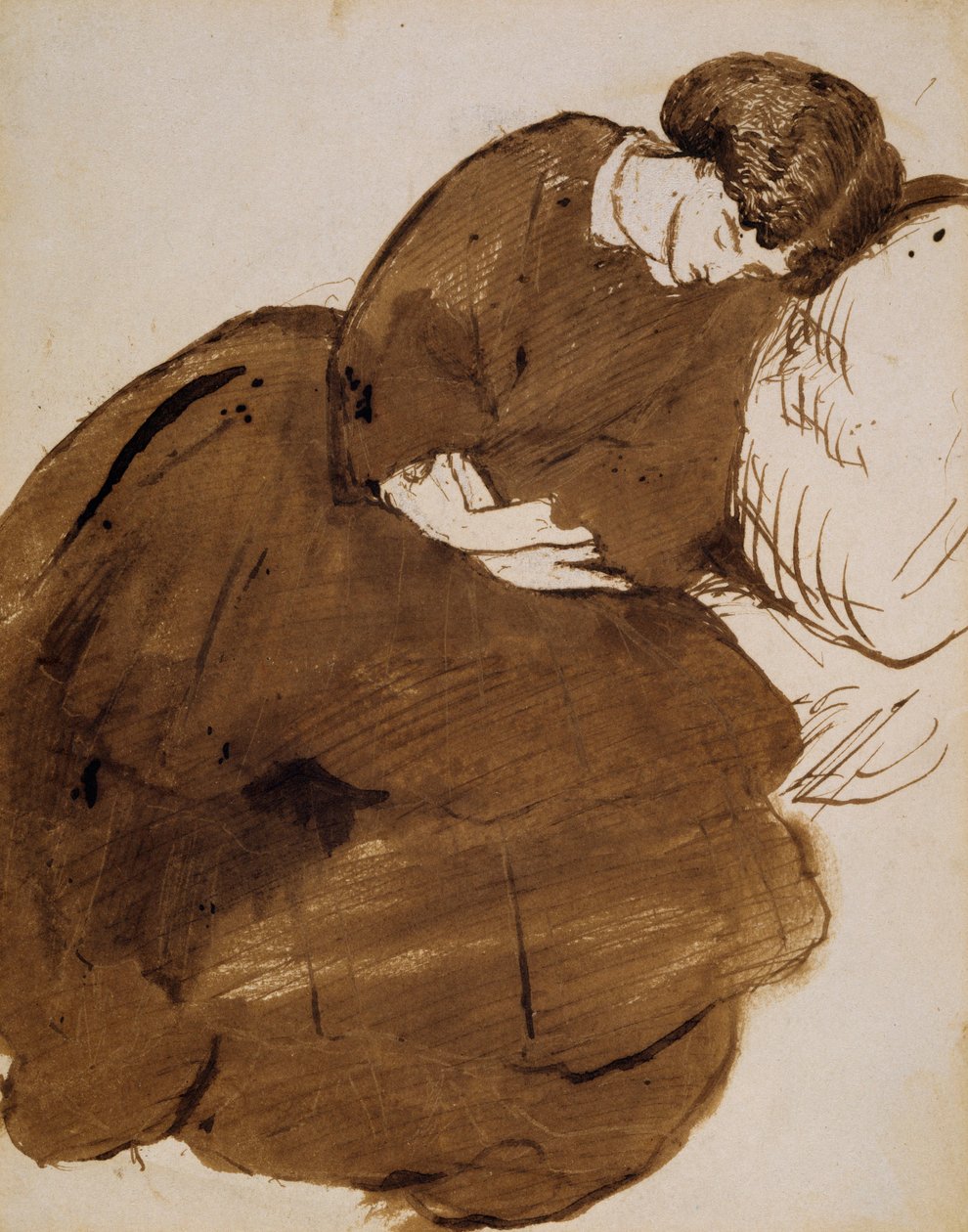 Portrait de Jane Morris endormie sur un canapé - Dante Gabriel Charles Rossetti