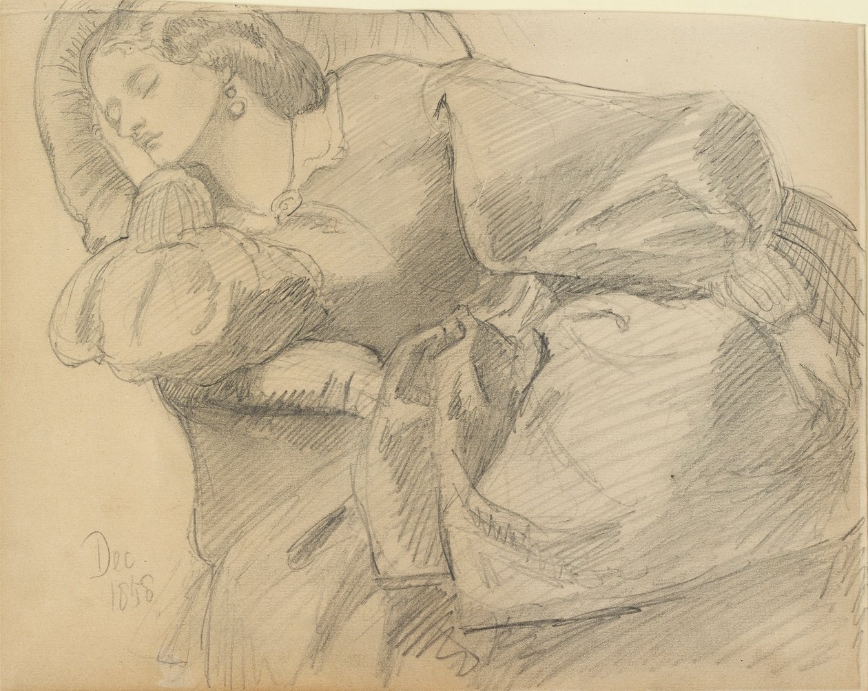 Ruth Herbert endormie - Dante Gabriel Rossetti
