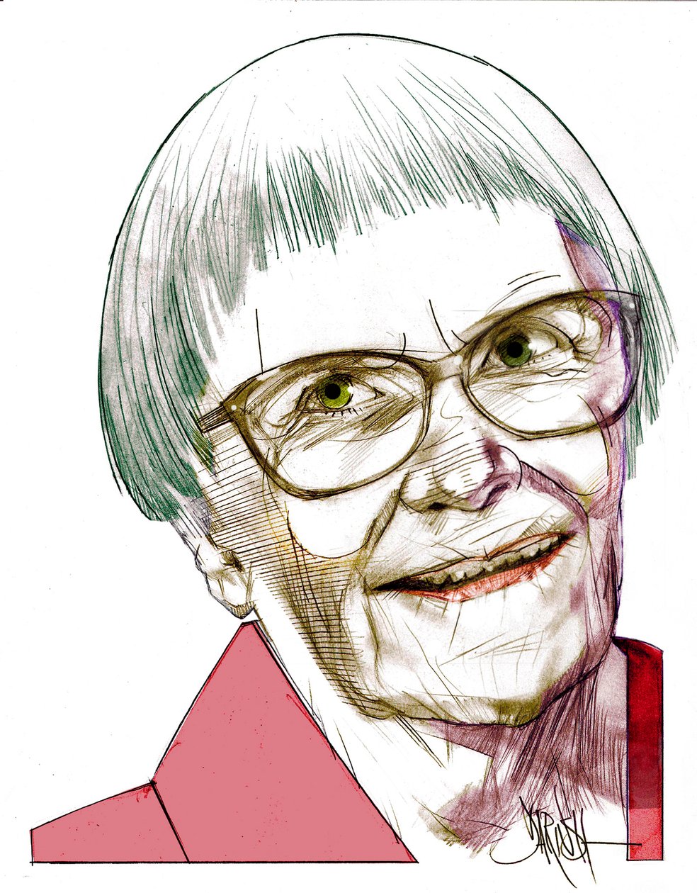 Harper Lee, 2022 (dessin numérique au crayon de couleur) - Dariush Radpour
