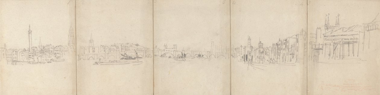 Panorama du Vieux Pont de Londres - David Cox