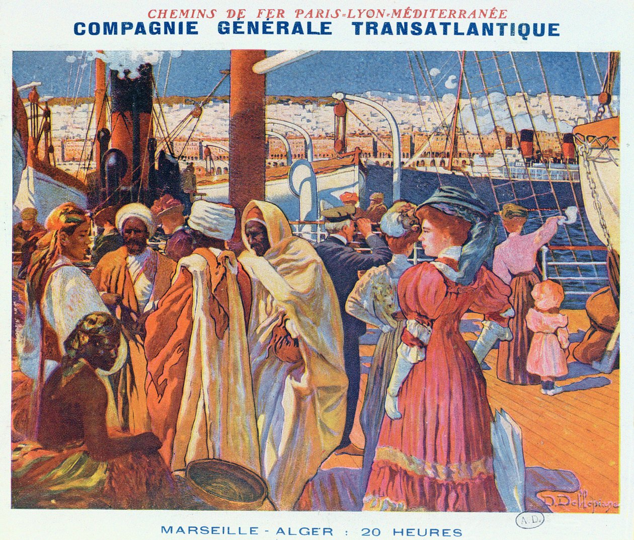 Affiche publicitaire pour le service de bateau 