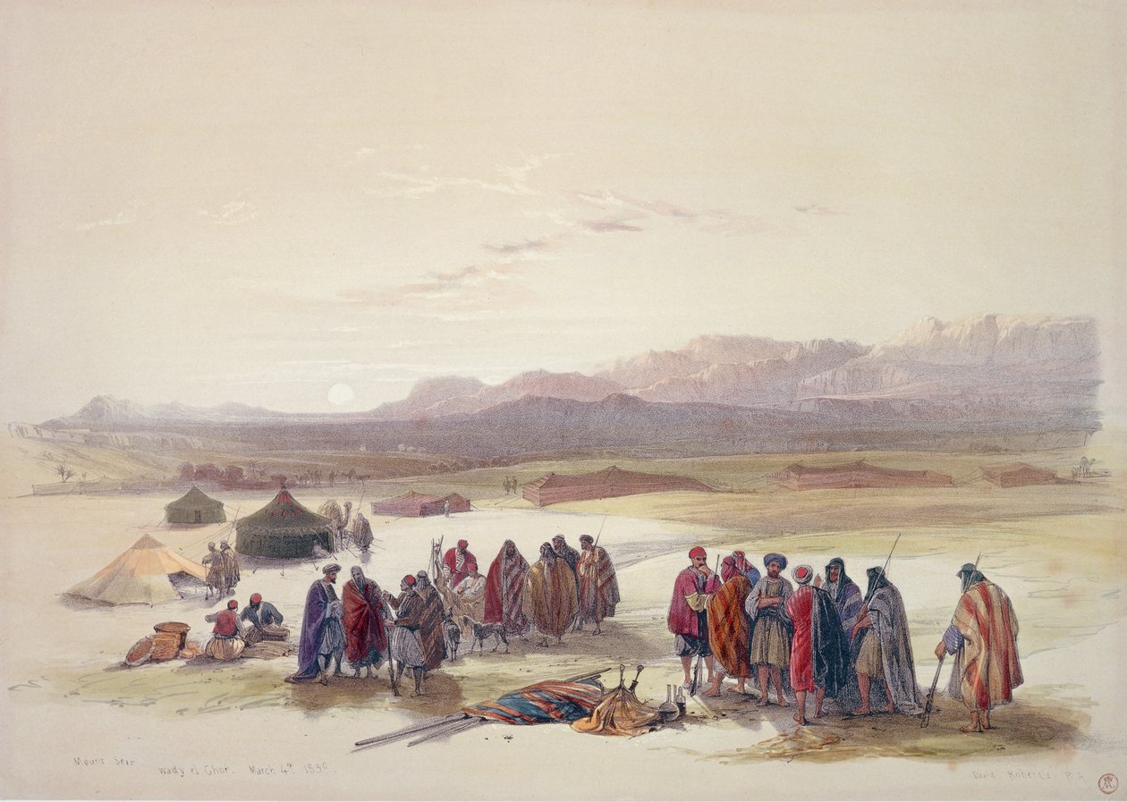Campement des Alloeen dans le Wady Araba - David Roberts