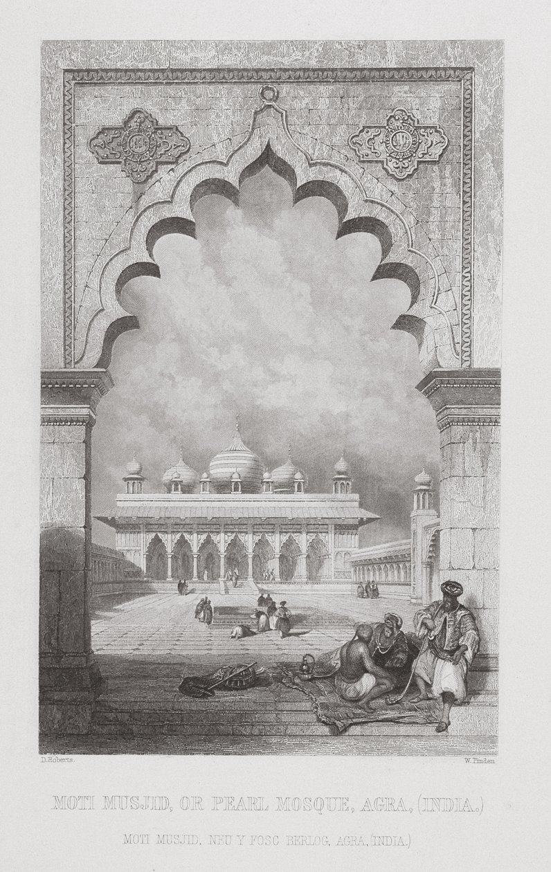 Moti Musjid, ou Mosquée de la Perle, Agra, Inde, gravée par W. Finden, de 