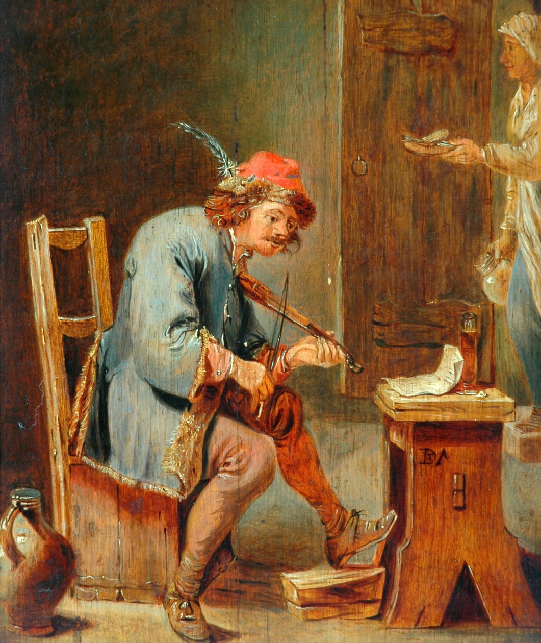 Homme jouant du violon, 1800-50 - David Teniers the Younger