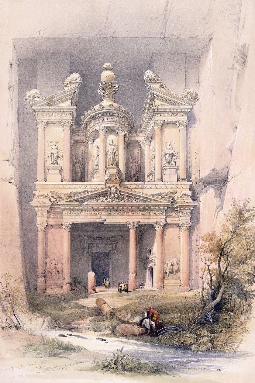 El Kasne (Trésor), Petra, mars 1839 - David (after) Roberts