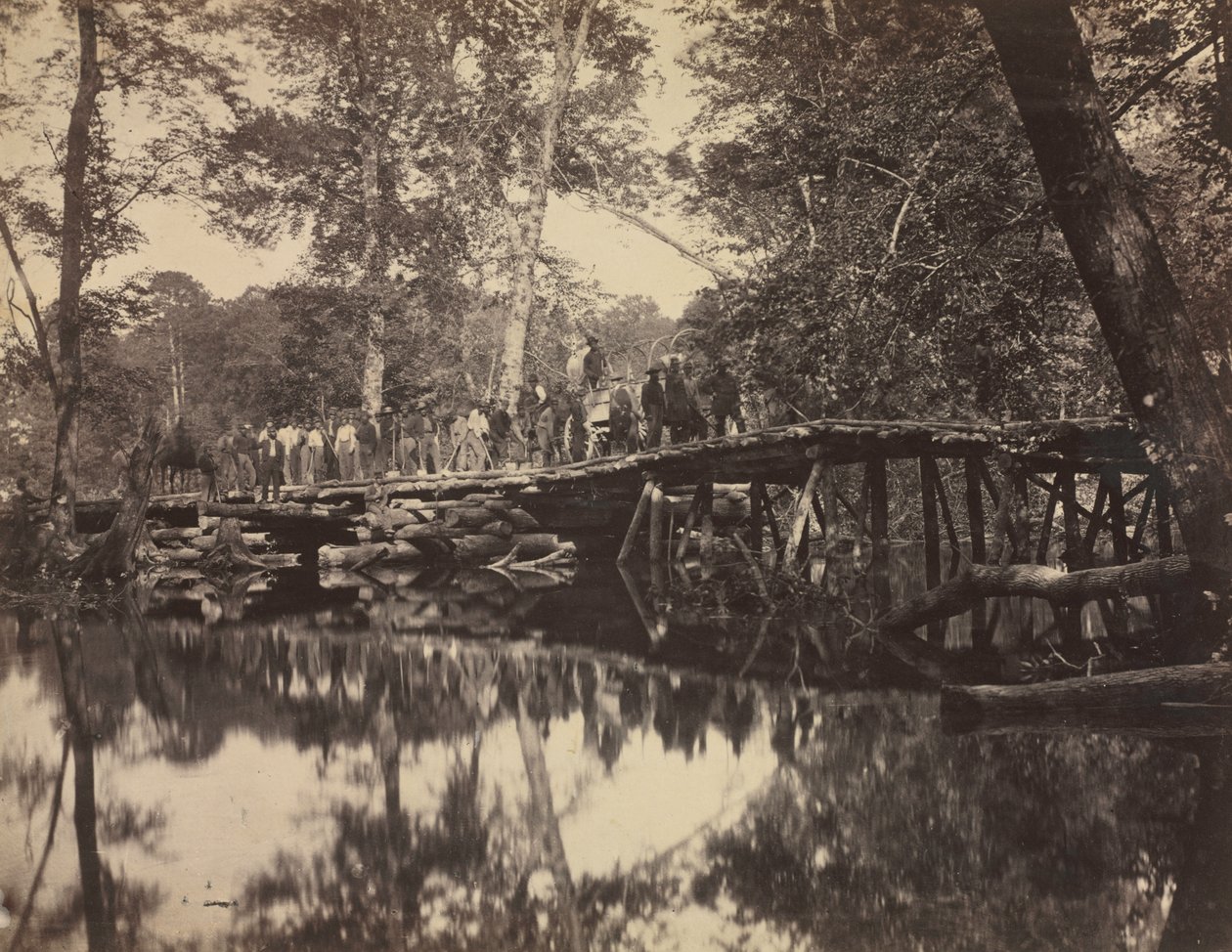 Pont militaire, à travers le Chickahominy, Virginie - David B. Woodbury