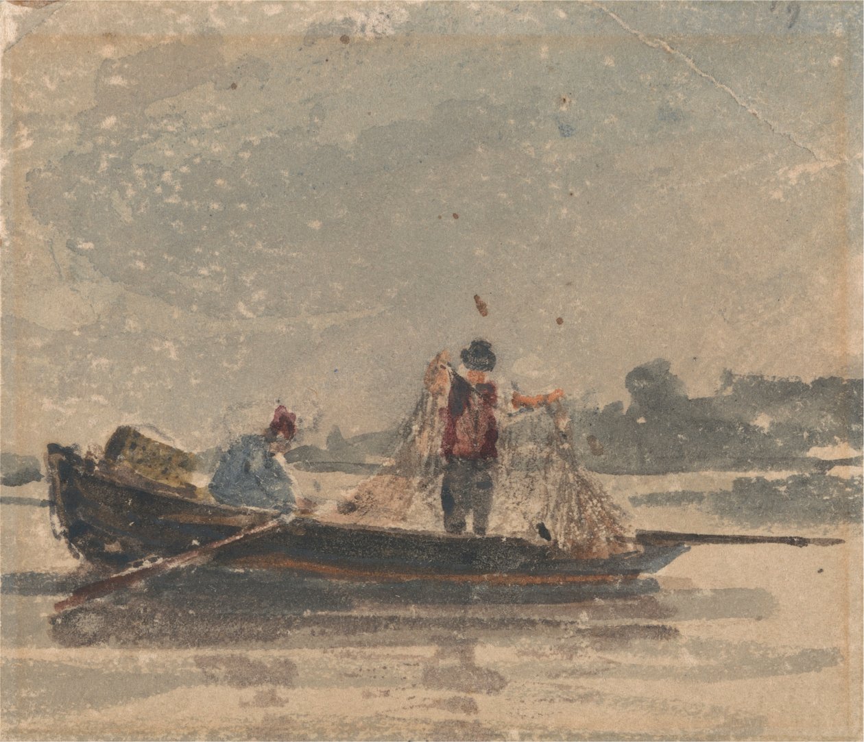 Pêcheurs tirant un filet - David Cox