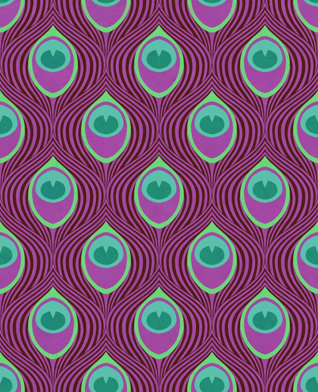 Peacock Magenta, 2019 (technique mixte numérique) - David Newton