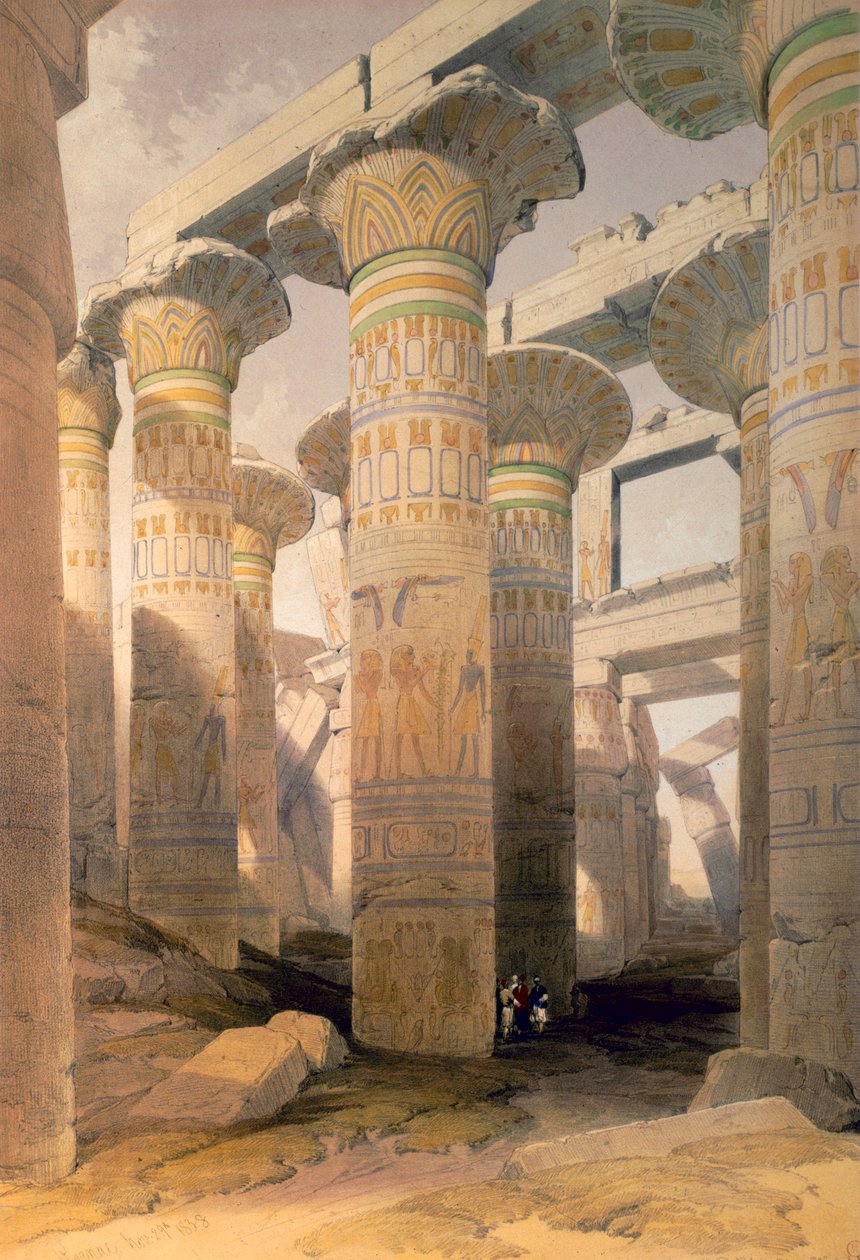 Salle des Colonnes, Karnak, Égypte, 19ème siècle - David Roberts