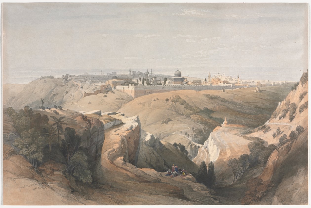 Jérusalem depuis le mont des Oliviers, 1839 - David Roberts