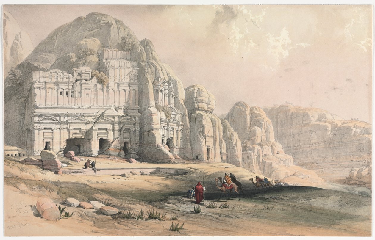 Petra, extrémité orientale de la vallée, 1839 - David Roberts