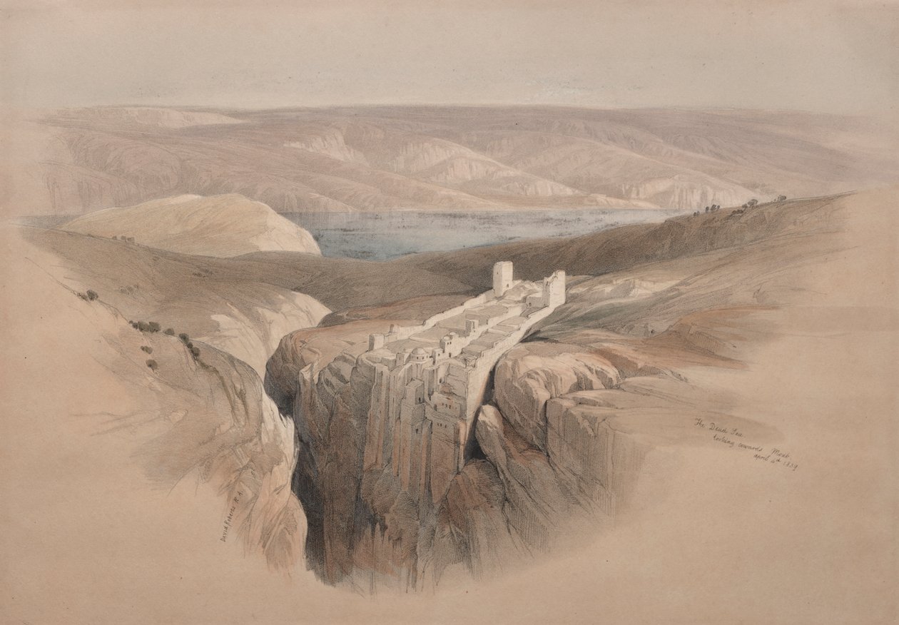 La mer Morte en direction de Moab - David Roberts