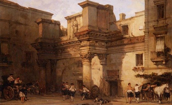 Le palais de Minerve, Rome - David Roberts