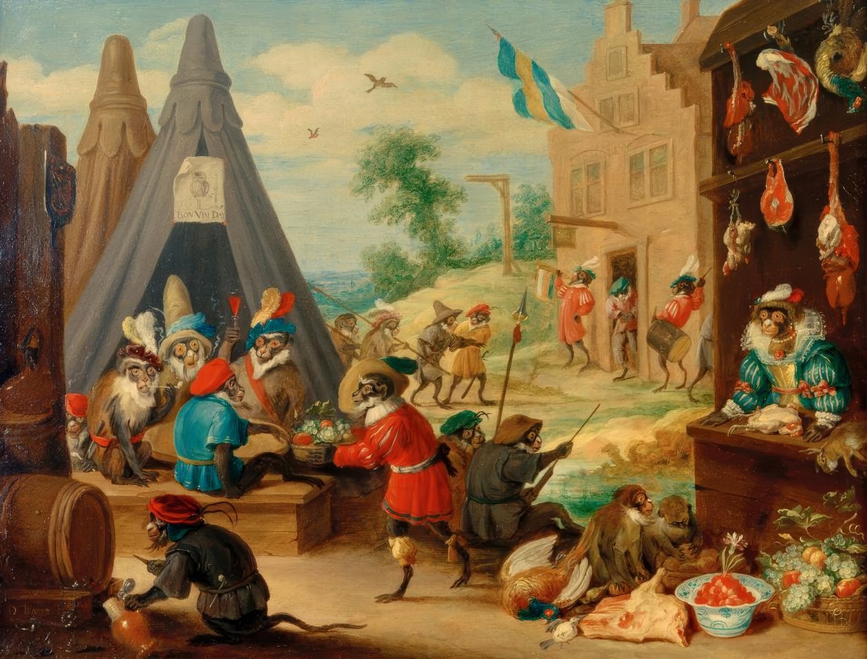Fête des singes - David Teniers the Younger