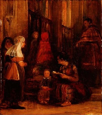 Sept figures dans une église - David Wilkie
