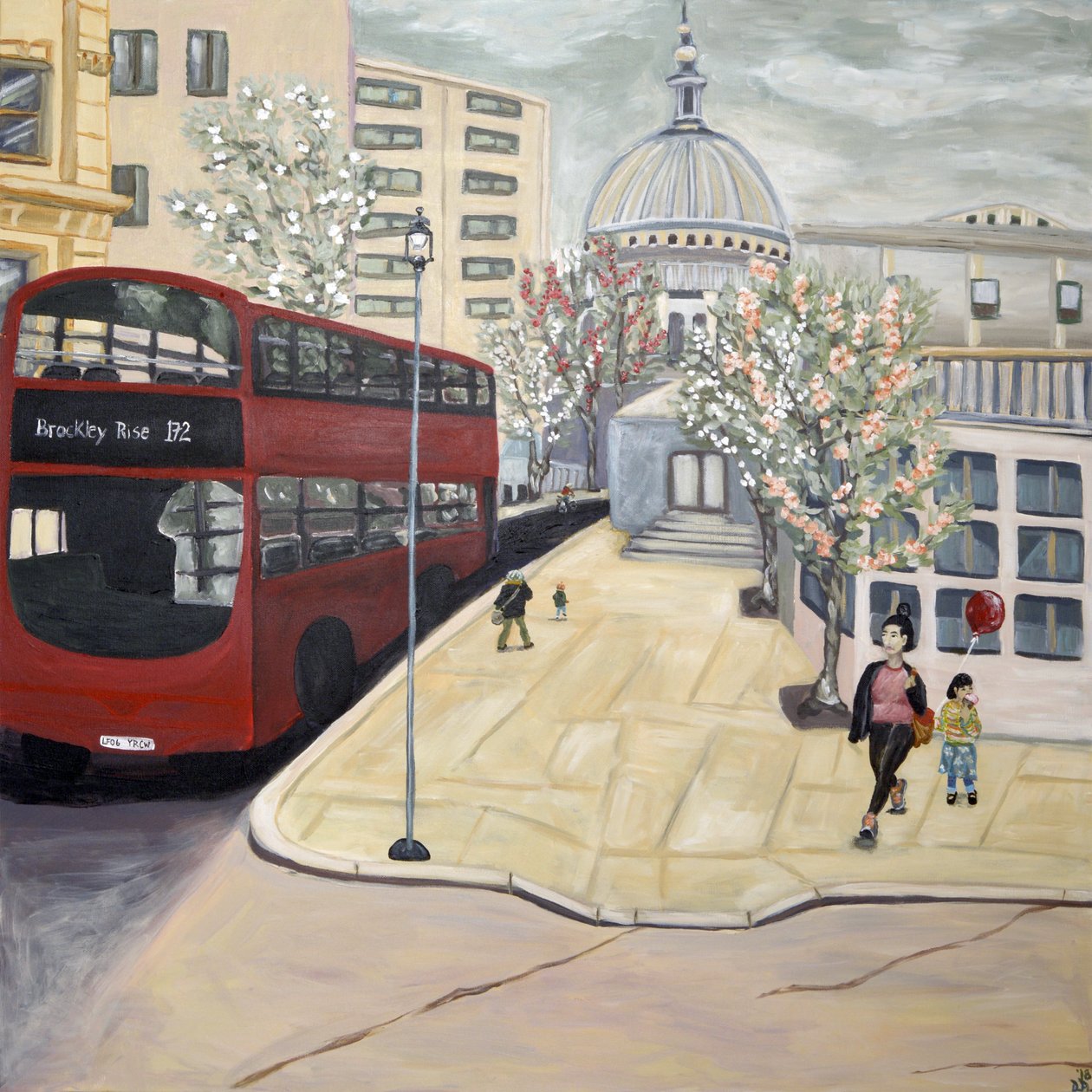 Londontown, 2017 (acrylique sur toile) - Deborah Eve Alastra