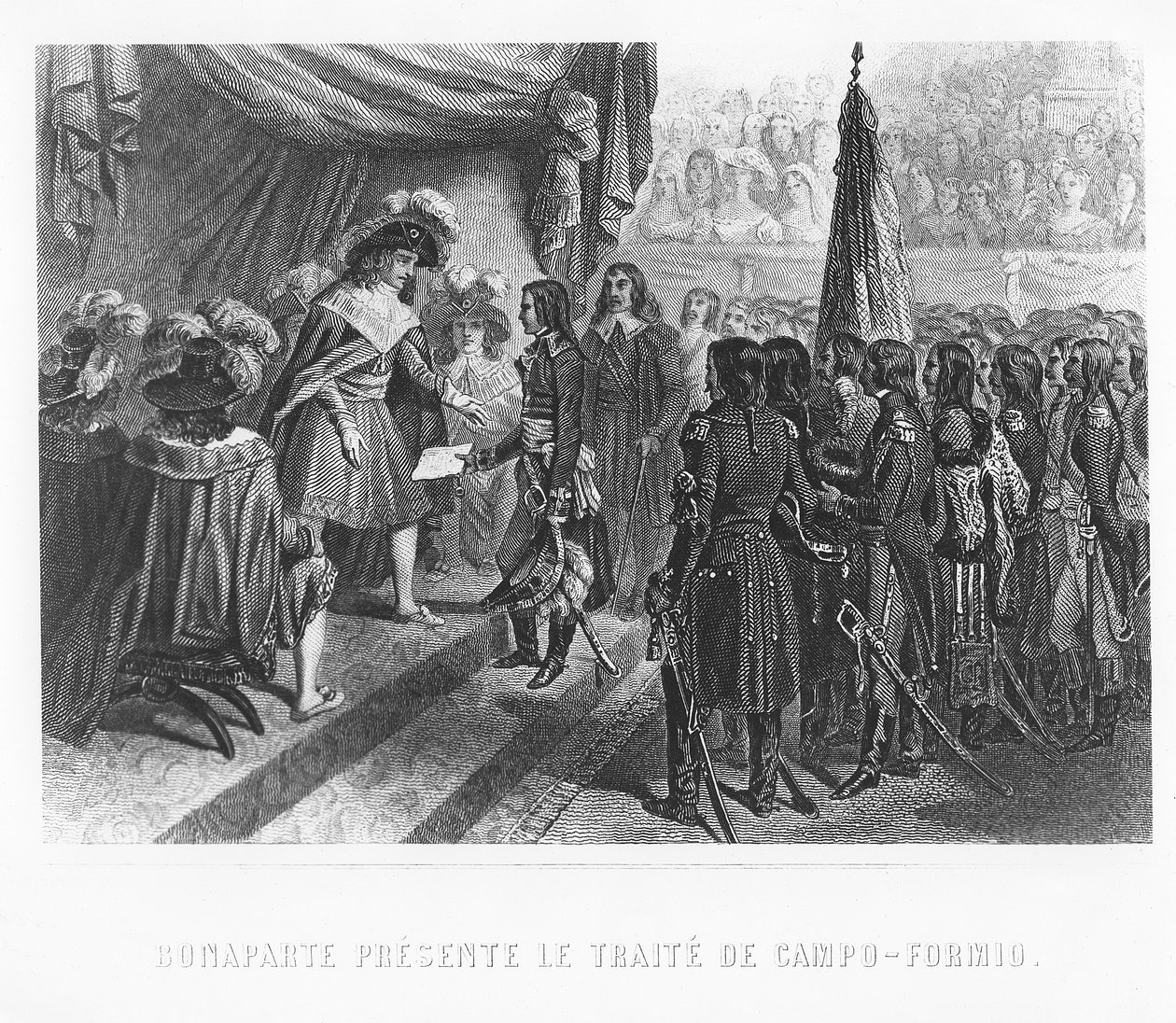 Napoléon Bonaparte présentant le Traité de Campo Formio - Denis Auguste Marie Raffet