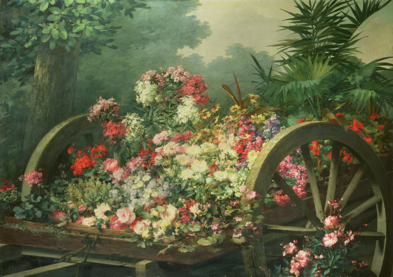 La charrette de fleurs - Desire de Keghel