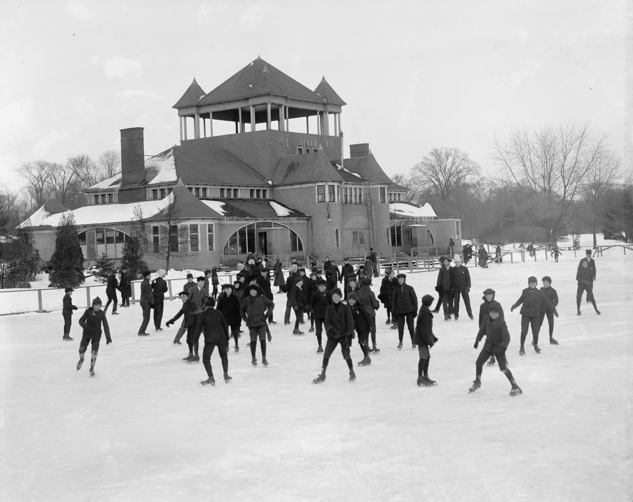 Detroit, Michigan, patinage à Belle Isle, c.1890-1910 - Detroit Publishing Co.
