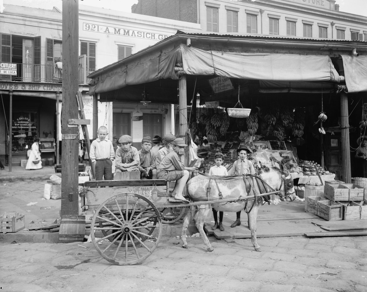Nouvelle-Orléans, un coin du marché français, vers 1900-10 - Detroit Publishing Co.