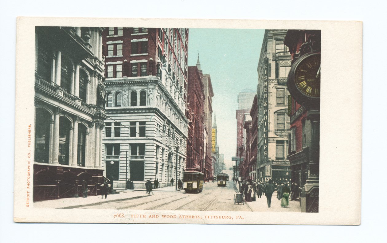 Cinquième et Wood Streets, Pittsburgh, Pa. - Detroit Publishing Co.
