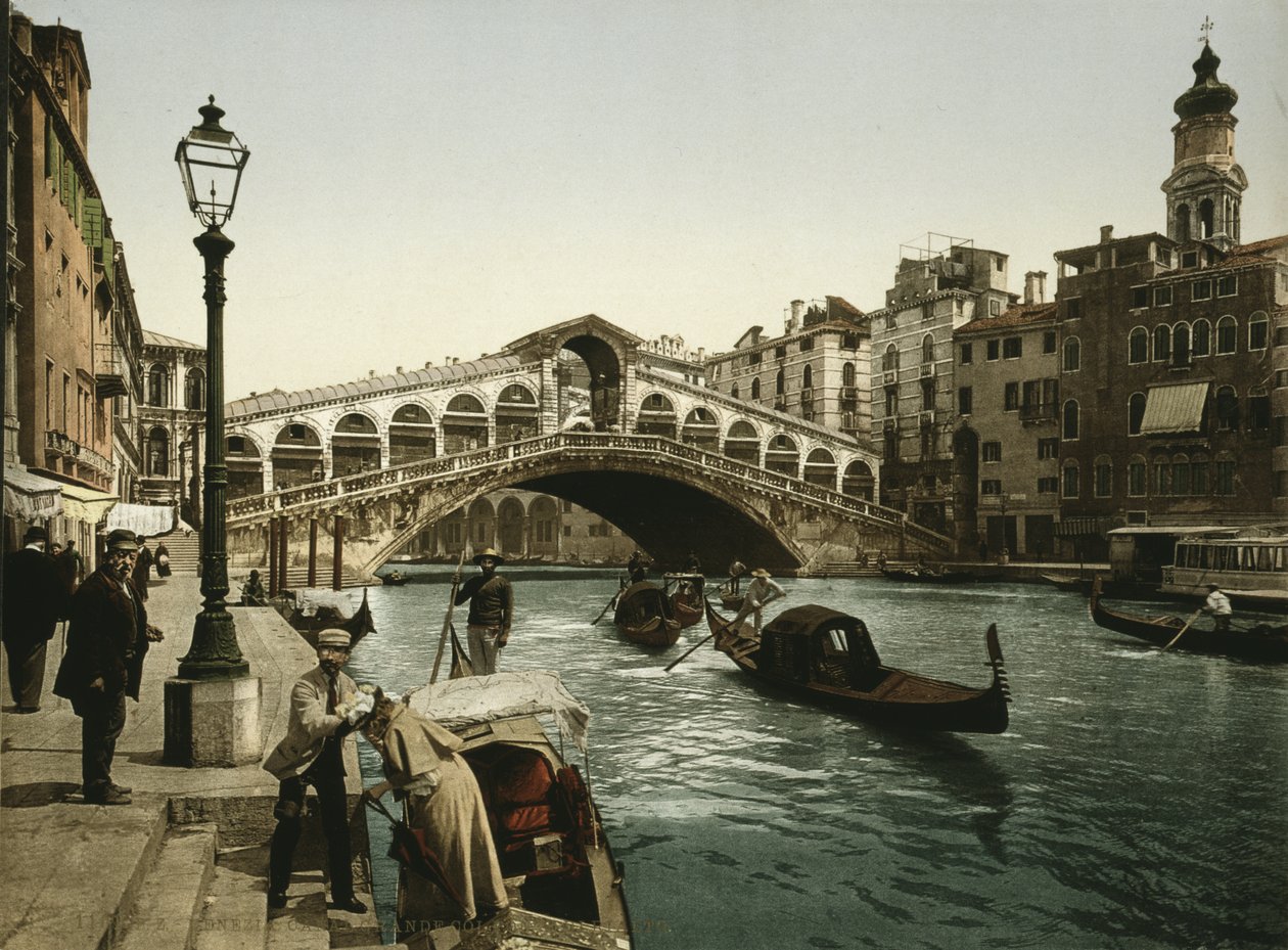 Pont du Rialto, Venise, vers 1900 (photochromie) - Detroit Publishing Co.