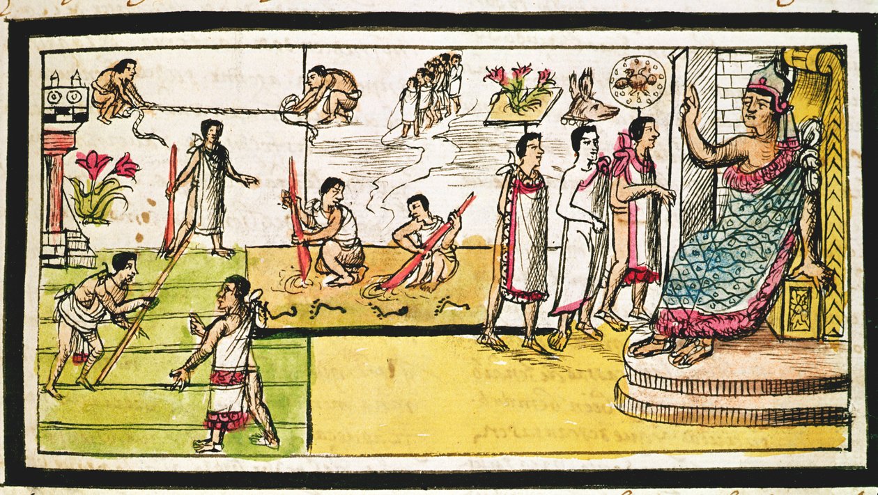 Fol.40r Construction de Tenochtitlan, 1579 - Diego Duran