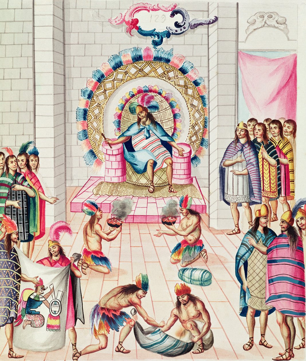 Tome 3 fol.129, Offrandes au roi, de 