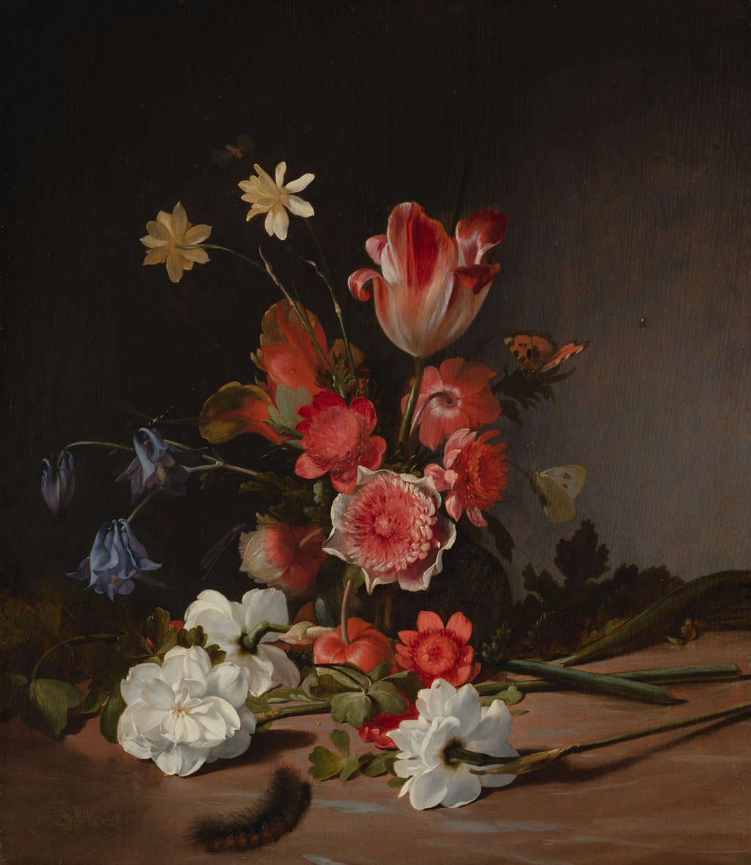 Nature morte avec un bouquet en cours de réalisation - Dirck de Bray