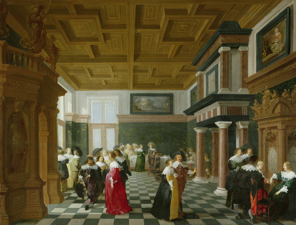 Figures élégantes dansant à l