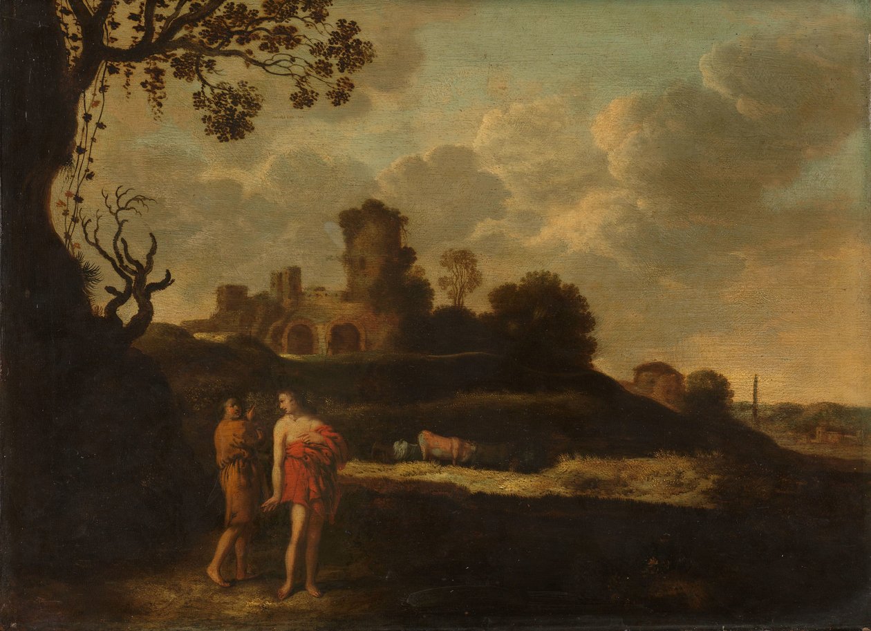 Paysage arcadien avec bergers et bétail - Dirck Dalens (I)