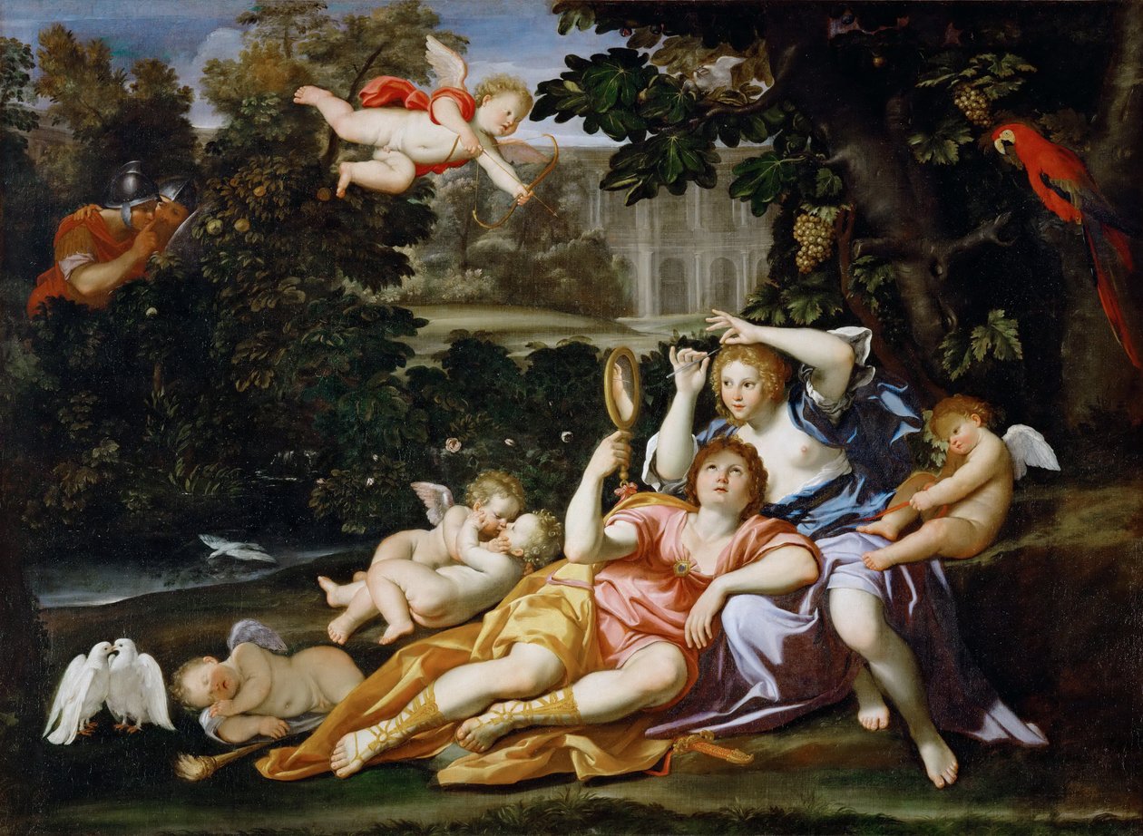 Rinaldo présente un miroir à Armida - Domenichino