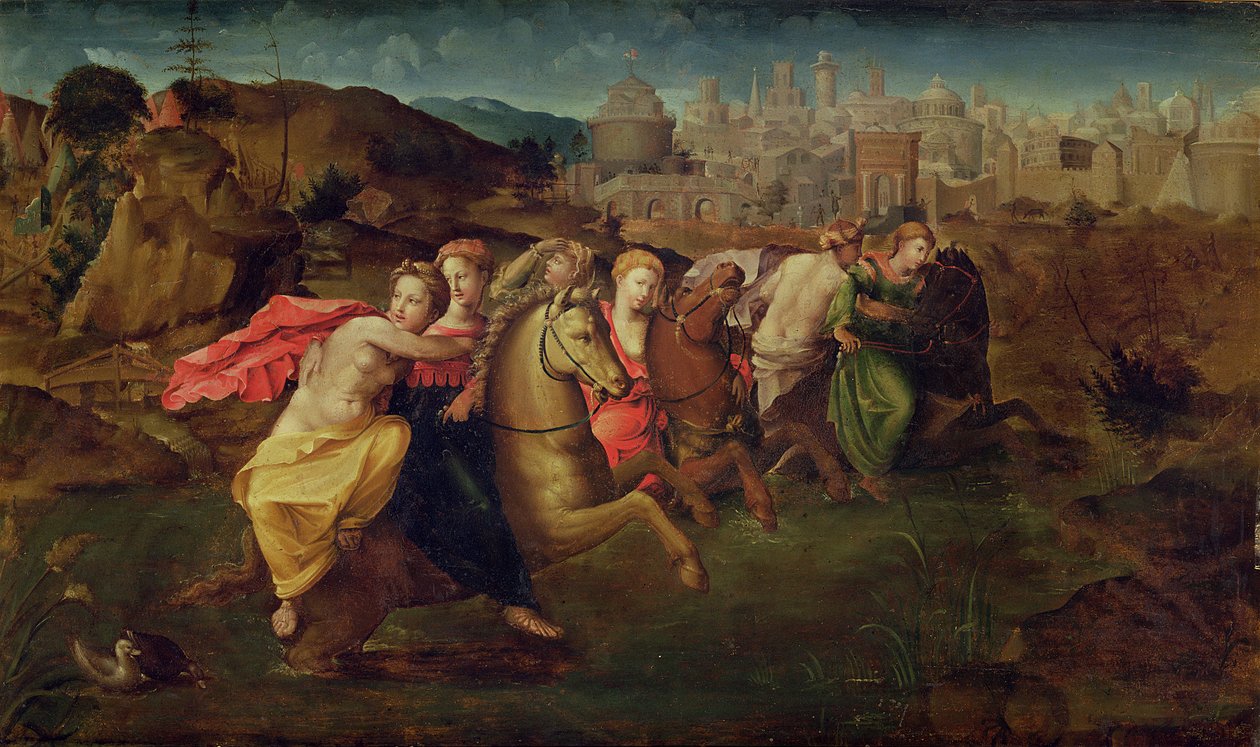 Cloelia et les vierges fuyant le champ de Porsenna, vers 1530-35 - Domenico di Pace Beccafumi  