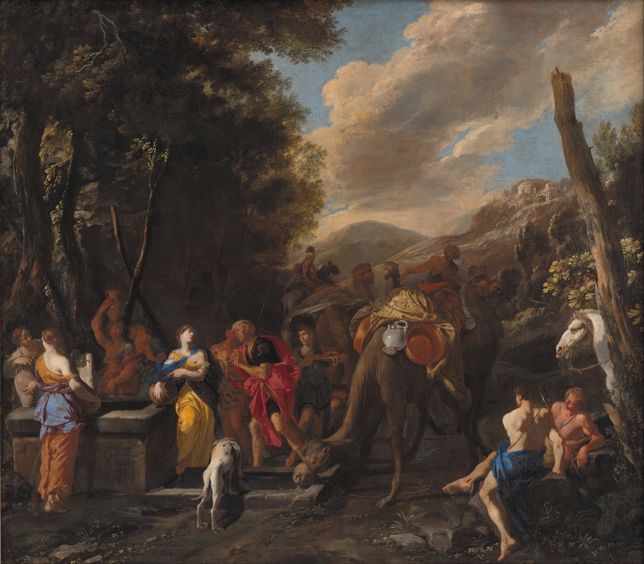 Rebecca et Éliézer au puits - Domenico Gargiulo