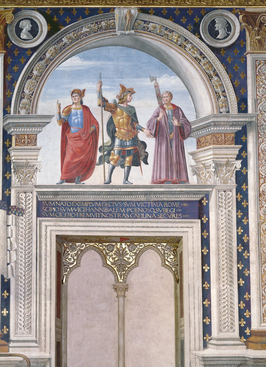 Decio Mure, Scipion (c.235-183 av. J.-C.) et Cicéron (106-43 av. J.-C.) (détail) - Domenico Ghirlandaio