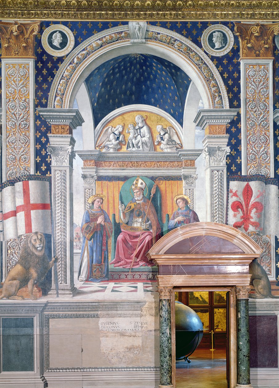 Saints Zenobius, Étienne et Laurent, détail de la fresque dans la Sala dei Gigli, c.1470 - Domenico Ghirlandaio