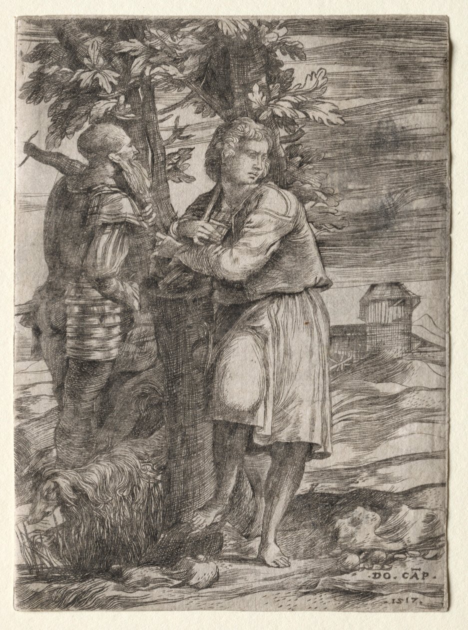 Berger et vieux guerrier - Domenico Campagnola